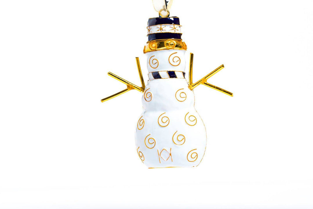 Rice University Owls Snowman Shape Cloisonné Christmas Ornament