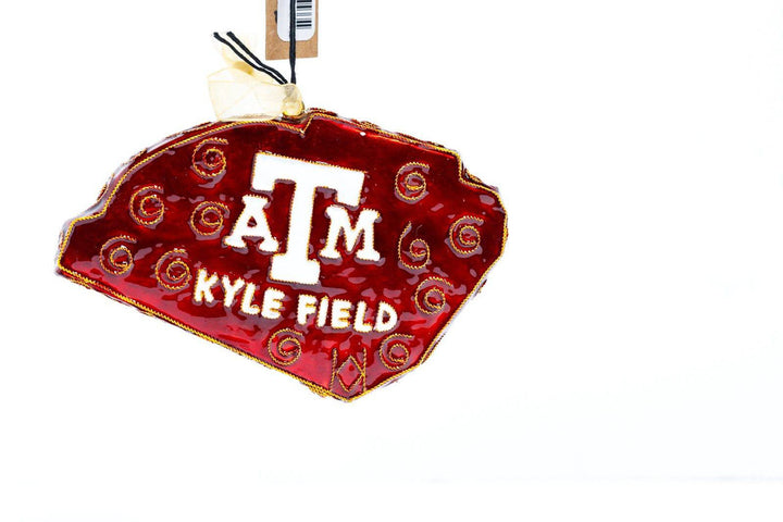 Texas A&M University Aggies Kyle Field Silhouette Shape Cloisonné Christmas Ornament