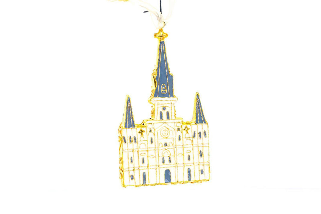 St Louis Cathedral Shape New Orleans, Louisiana Cloisonné Christmas Ornament