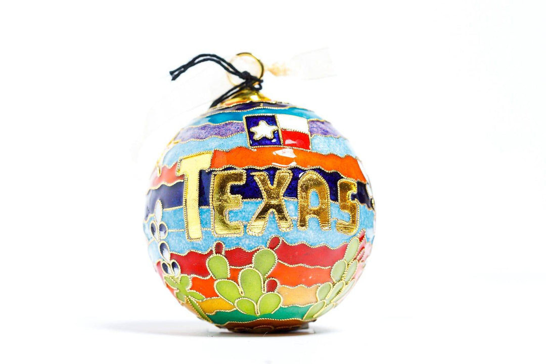 Texas Icons Sunset Cloisonné Christmas Ornament