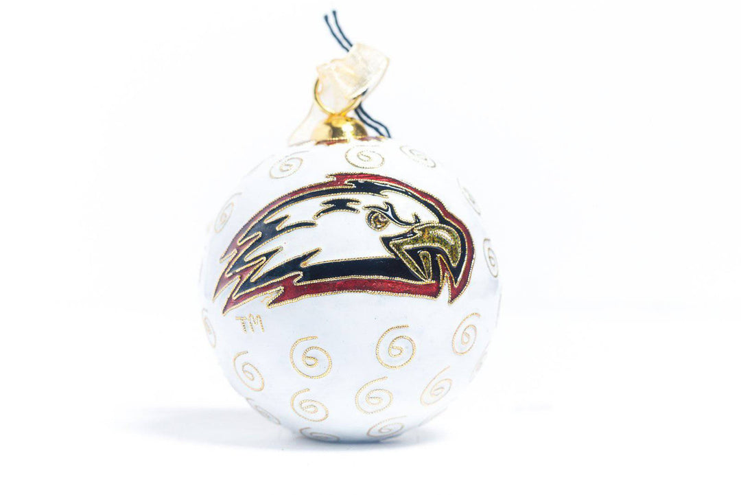 Boston College Eagles 'Boston College' Stacked & Eagle Logo White Background Round Cloisonné Christmas Ornament