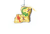 State of Louisiana State Shape with Pelican Cloisonné Christmas Ornament