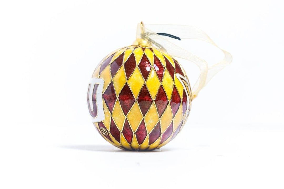 Arizona State Sun Devils Round Cloisonné Ornament with Harlequin Pattern