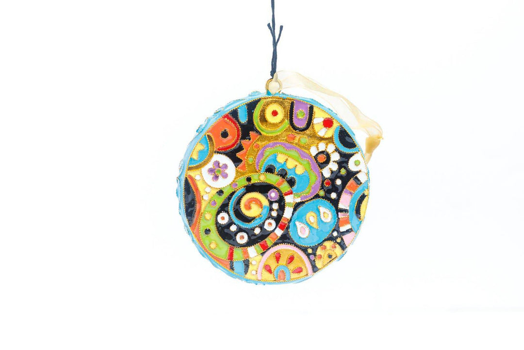 New Orleans, Louisiana Watermeter Shape Psychedelic Pattern Cloisonné Christmas Ornament
