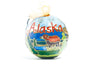 Alaska Wildlife Scene, Moose, Elk, Eagle, Brown Bear Round Cloisonné Christmas Ornament