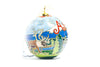 Alaska Wildlife Scene, Moose, Elk, Eagle, Brown Bear Round Cloisonné Christmas Ornament