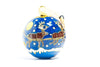 Alaska Santa and Caribou with Sleigh Cloisonné Christmas Ornament