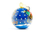 Alaska Santa and Caribou with Sleigh Cloisonné Christmas Ornament