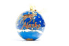 Alaska Santa and Caribou with Sleigh Cloisonné Christmas Ornament