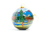 Alaska Wildlife Scene, Lake, Mountains, Moose, Brown Bear with Fish Round Cloisonné Christmas Ornament