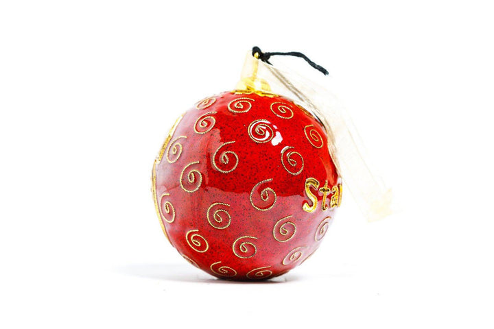 Stanford University Tree Logo Cardinal Background Round Cloisonné Christmas Ornament