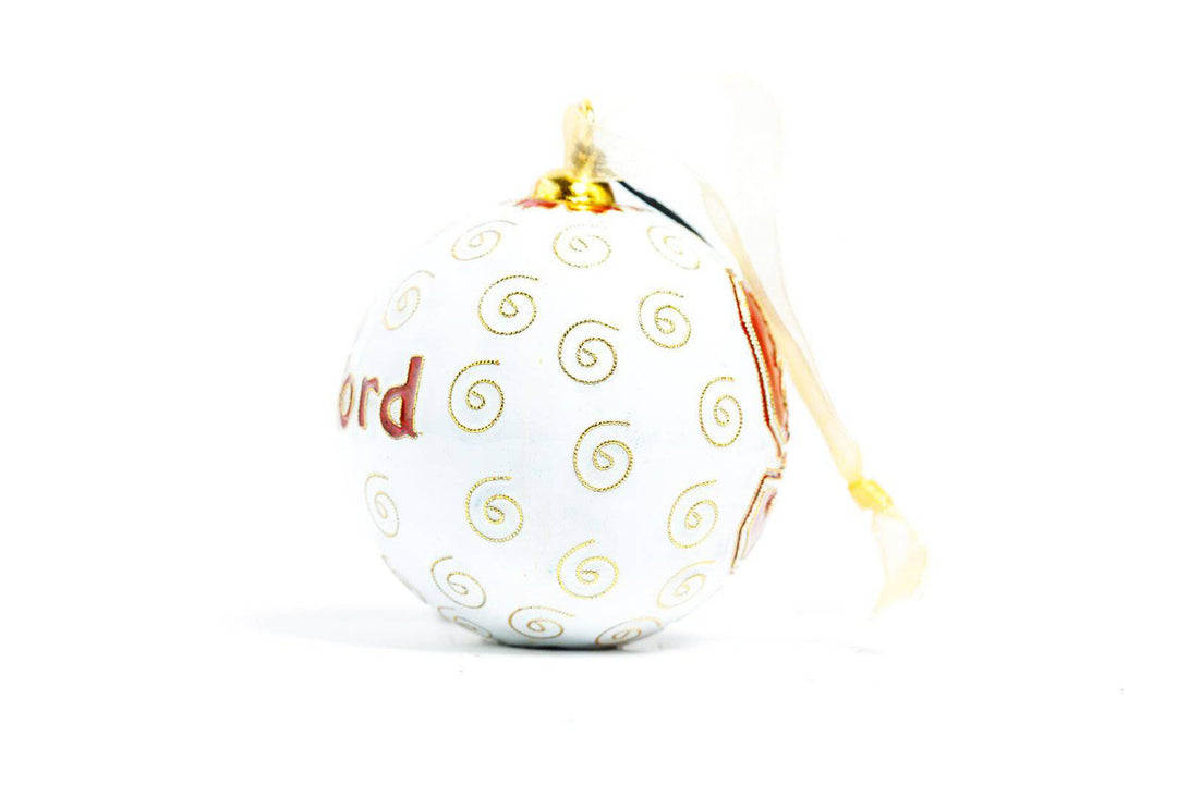 Stanford University Tree Logo White Background Round Cloisonné Christmas Ornament
