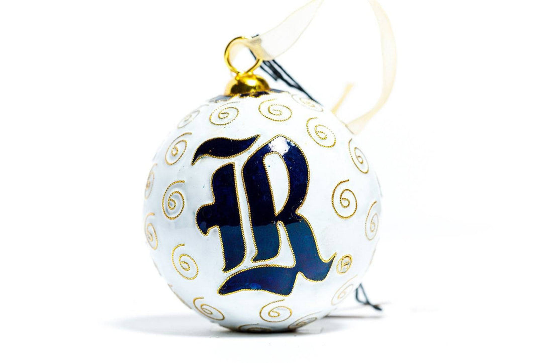 Rice University Owls Alumni White Background Round Cloisonné Christmas Ornament