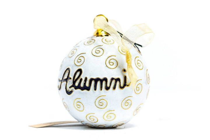 Rice University Owls Alumni White Background Round Cloisonné Christmas Ornament