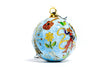 Texas Western Icons State Flag, Roping Cowboy, Yellow Rose Round Cloisonné Christmas Ornament - Blue
