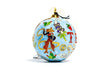 Texas Western Icons State Flag, Roping Cowboy, Yellow Rose Round Cloisonné Christmas Ornament - Blue