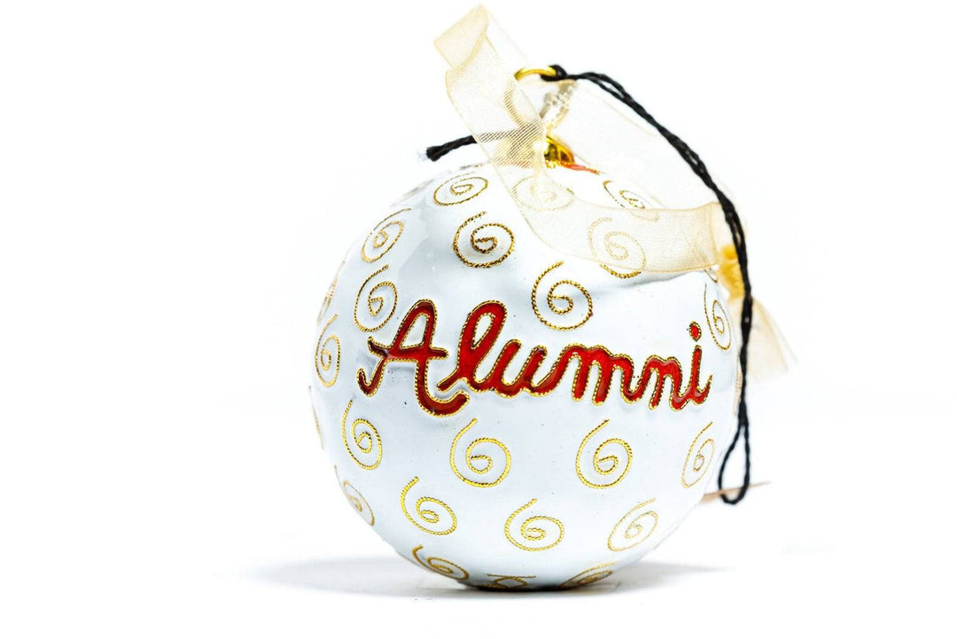 Auburn Tigers Alumni White Background Round Cloisonné Christmas Ornament