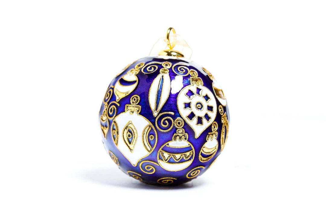 Rice University Owls Vintage Hanging Ornaments Blue Background Round Cloisonné Christmas Ornament
